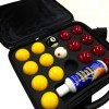Super Pro Cup 2" Reds & Yellows Pool Balls With Ball Cleaner and Case